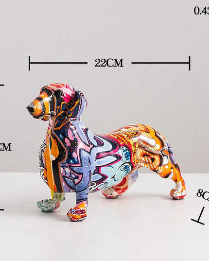 Figurka dekoracyjna kolorowa pies graffiti