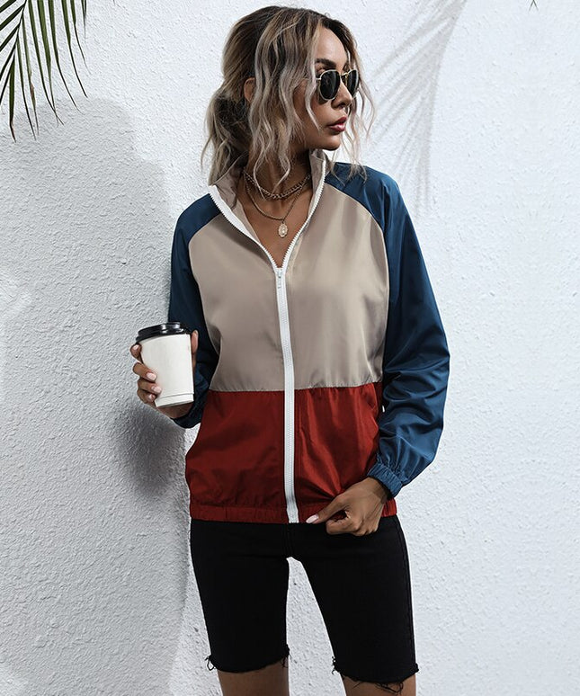 Damska kurtka przejściowa sportowa trzykolorowa