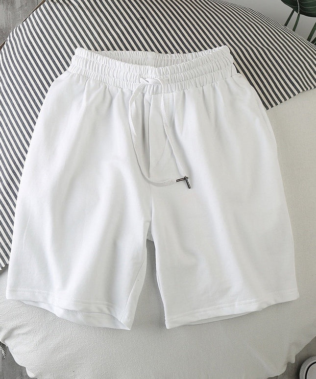 Męskie szorty z gładkiego materiału z wiązaniem