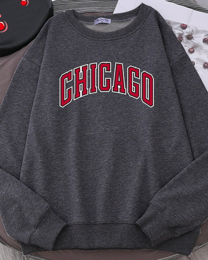 Męska bluza bez kaptura z napisem CHICAGO
