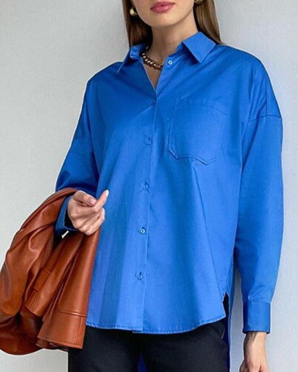 Damska koszula oversize z kieszonką