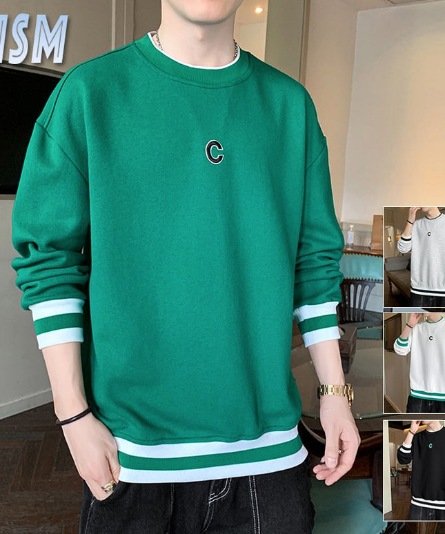 Męska bluza ze ściągaczami w paski