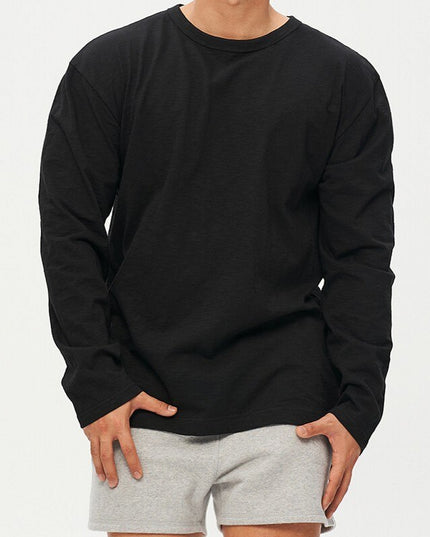 Męska koszulka z długim rękawem z okrągłym dekoltem
