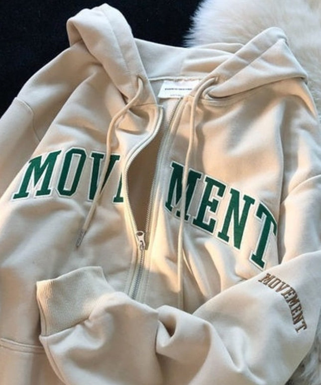 Damska bluza z kapturem zapinana na suwak