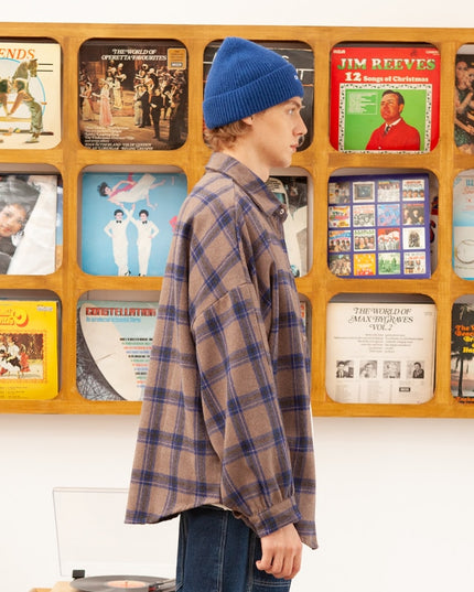 Męska koszula gładka o kroju oversize