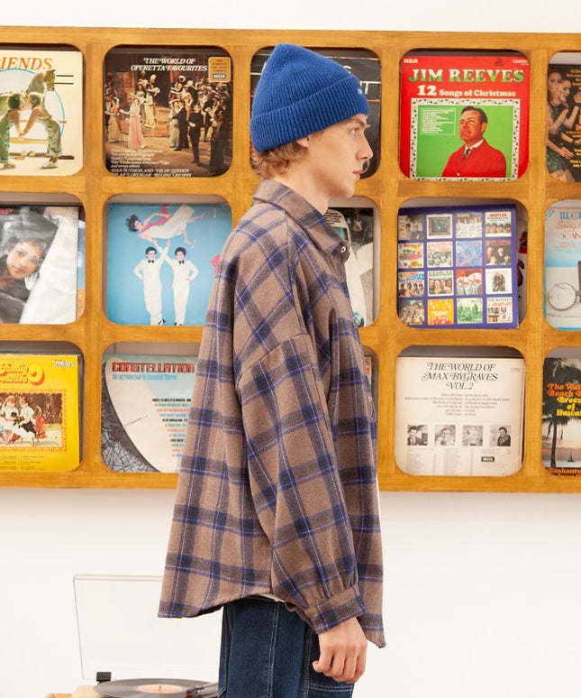 Męska koszula gładka o kroju oversize