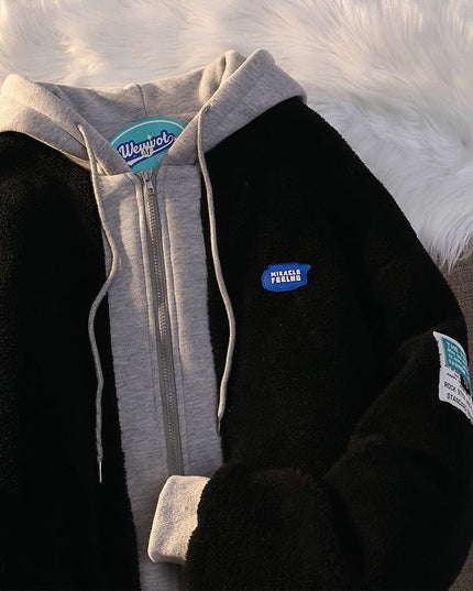 Damska bluza polarowa z kapturem zapinana na suwak