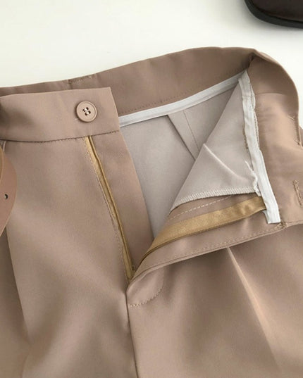 Damskie szorty eleganckie z podwijanymi nogawkami i paskiem