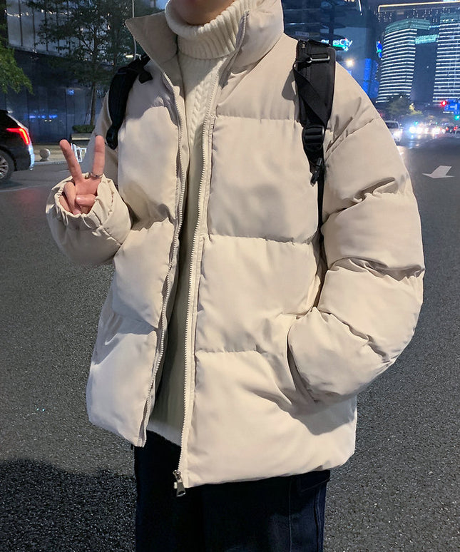 Męska kurtka zimowa pikowaną ze stójką