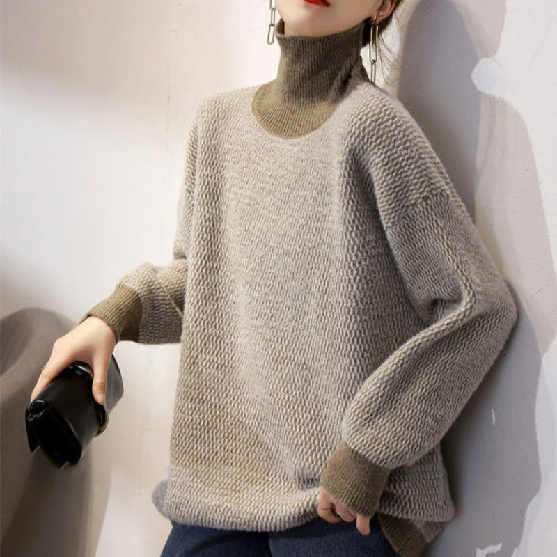 Damski sweter z golfem o kroju oversize