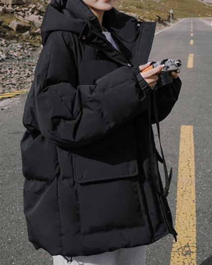 Damska kurtka zimowa oversize z kapturem