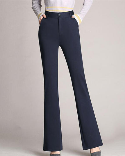 Damskie spodnie chinosy o kroju dzwonów