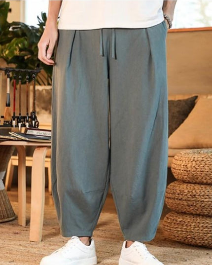 Męskie eleganckie spodnie z szerokimi nogawkami