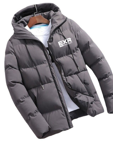 Męska kurtka zimowa klasyczna pikowana z kapturem