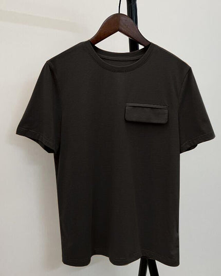 Damski T-shirt oversize klasyczny z klapką