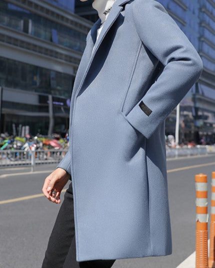 Męski elegancki płaszcz z kieszeniami