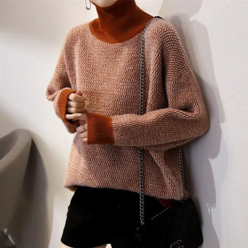 Damski sweter z golfem o kroju oversize