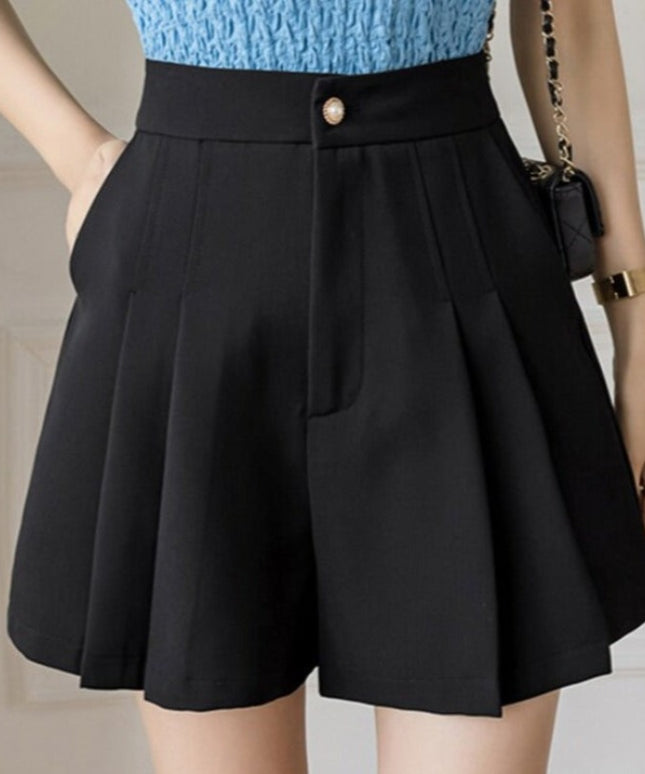 Damskie szorty eleganckie z ozdobnym guzikiem