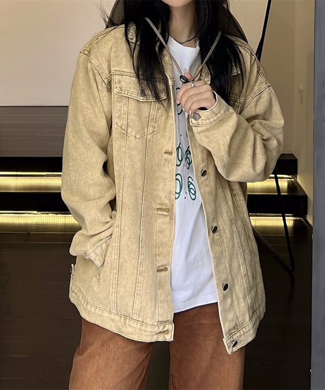 Damska kurtka jeansowa klasyczna o luźnym kroju