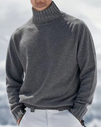 Męski sweter typu golf o prostym kroju