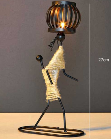 Figurka dekoracyjna świecznik w złotych kolorach