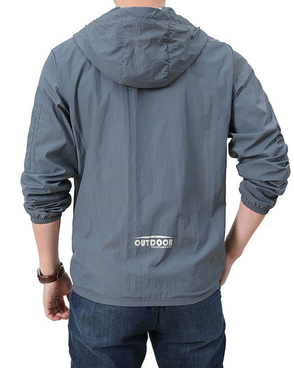 Męska kurtka przejściowa przeciwdeszczowa z kapturem