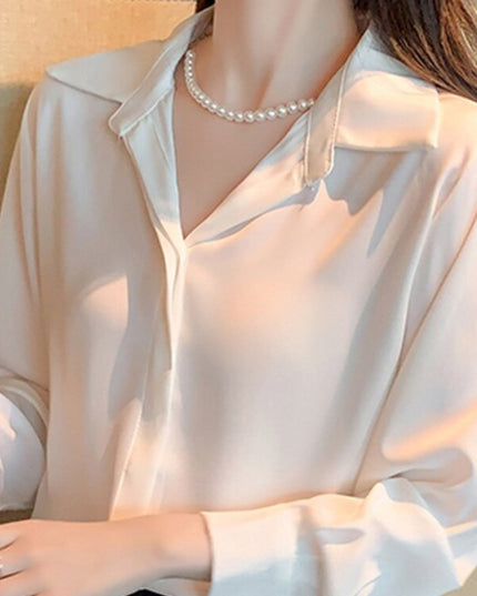 Damska koszula klasyczna z szyfonowego materiału