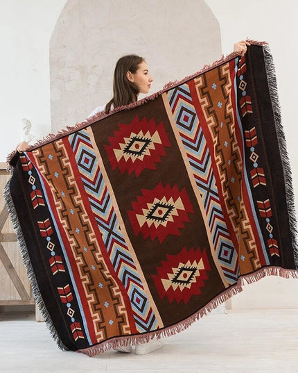 Ozdobny pled w azteckie wzory