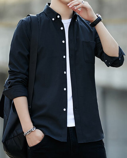 Męska koszula gładka o prostym kroju