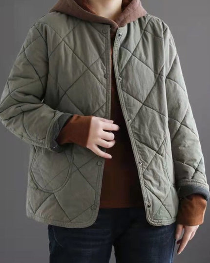 Damska kurtka przejściowa pikowana zapinana na zatrzaski