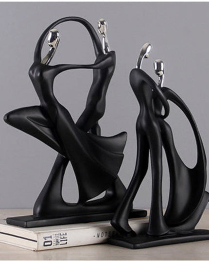 Figurka dekoracyjna w czarnym kolorze tancerze