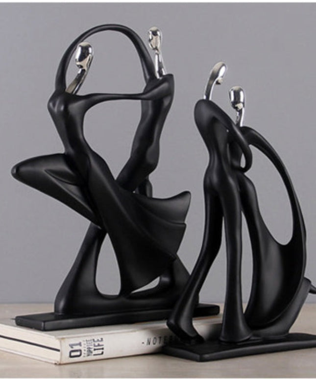 Figurka dekoracyjna w czarnym kolorze tancerze