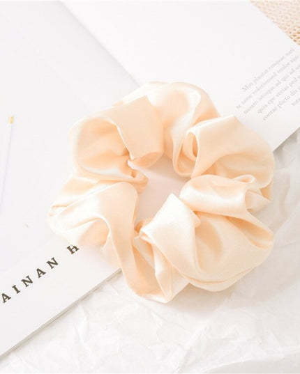 Gumka do włosów scrunchie beżowa - Akcesoria do stylizacji włosów