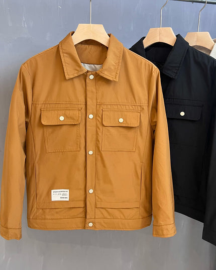 Męska kurtka przejściowa klasyczna z kołnierzykiem