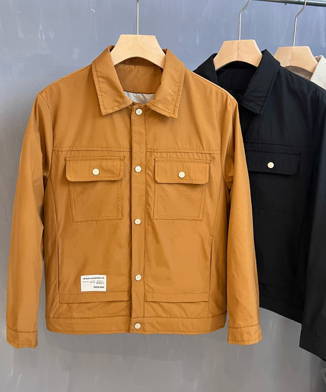 Męska kurtka przejściowa klasyczna z kołnierzykiem