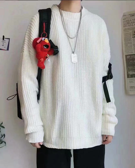 Męski sweter z dekoltem w łódkę o kroju oversize