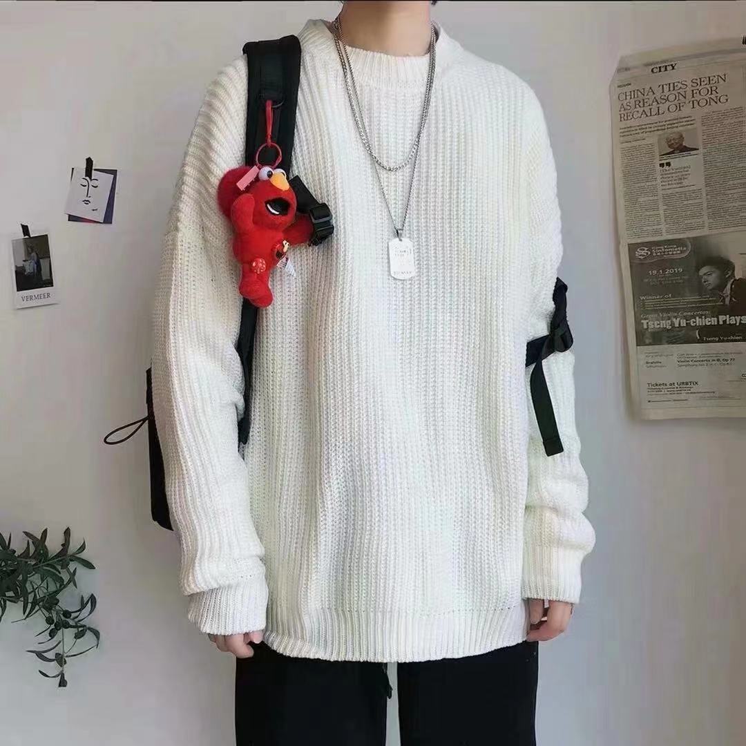 Męski sweter z dekoltem w łódkę o kroju oversize
