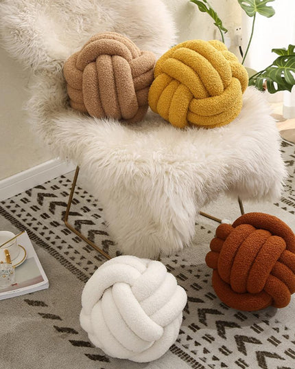 Poduszka dekoracyjna węzeł w jednolitych kolorach