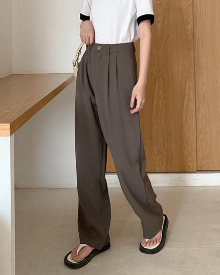 Damskie eleganckie spodnie chinosy z szerokimi nogawkami