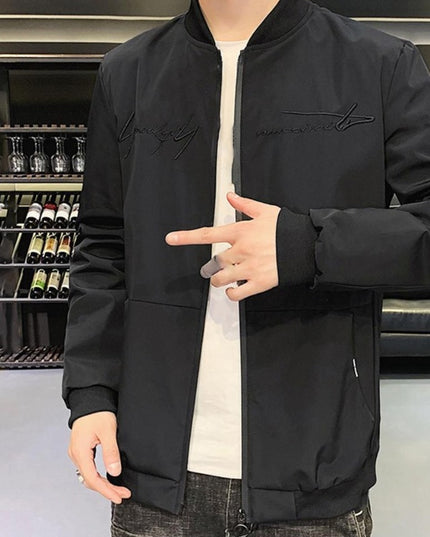 Męska kurtka przejściowa bomberka z napisem z przodu