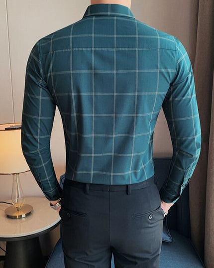 Męska koszula dopasowana w kratę