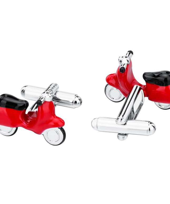 Spinki do koszuli z czerwonym skuterem