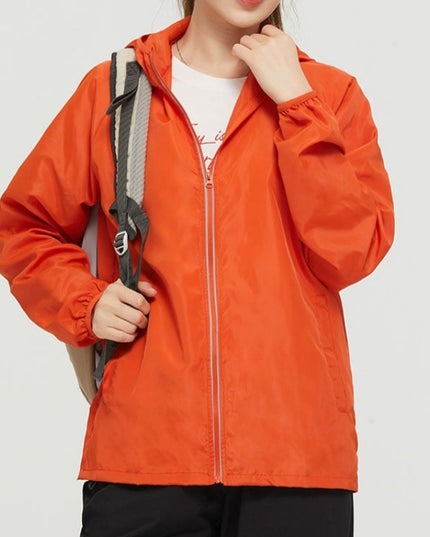 Damska kurtka przejściowa przeciwdeszczowa cienka z kapturem