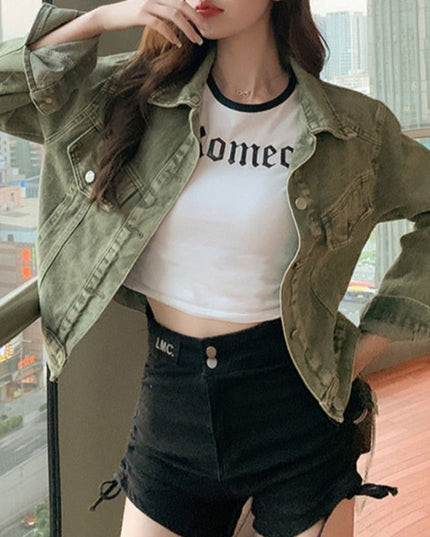 Damska kurtka jeansowa klasyczna oversize