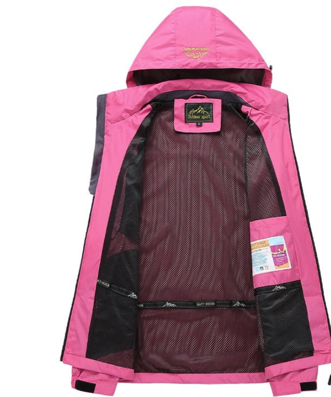 Damska kurtka przejściowa przeciwdeszczowa z kapturem