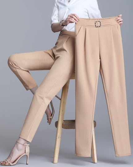 Damskie spodnie chinosy z eleganckim paskiem