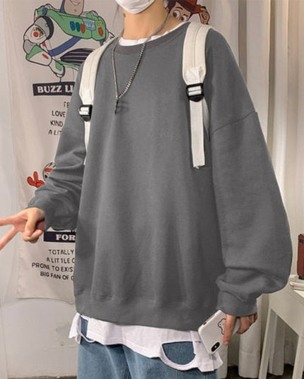 Męska bluza oversize bez kaptura w pastelowych kolorach