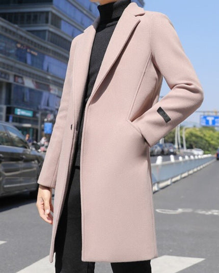 Męski elegancki płaszcz z kieszeniami