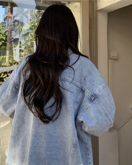 Damska kurtka jeansowa klasyczna oversize