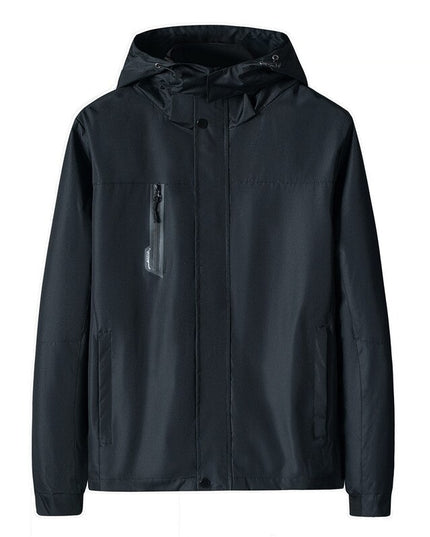 Męska kurtka przejściowa przeciwdeszczowa z kapturem